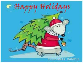 1232 Happy Holidays Mouse Delivering a Tree