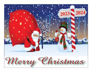 1278 Personalize Merry Christmas Snowman Cards