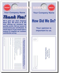 Customer survey door hanger