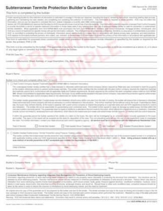 NPMA 99A Forms for Termite Protection