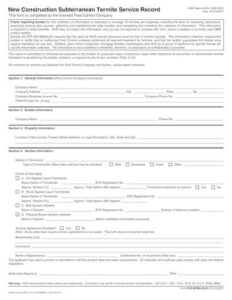 Npma 99b termite soil treatment record