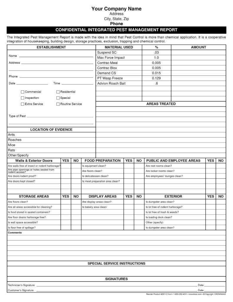 2911 Confidential Integrated Pest Control Management Report - Crownmax.com