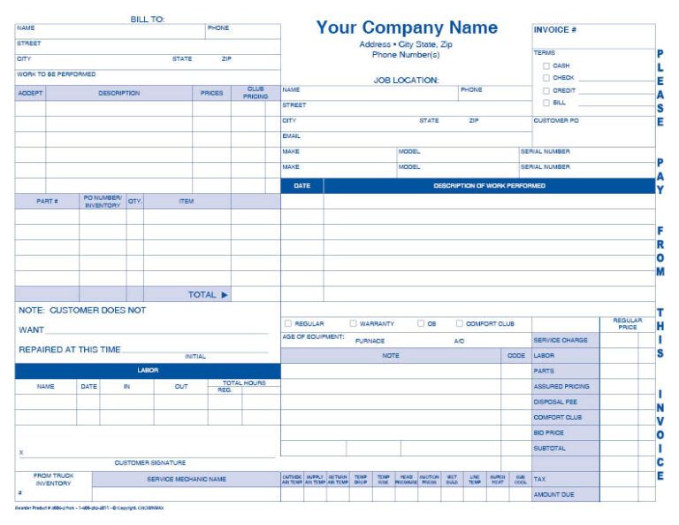 3008-HVAC Work Order Invoice - Crownmax.com