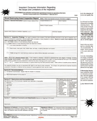 3355 NPMA 33 Termite Inspection Form