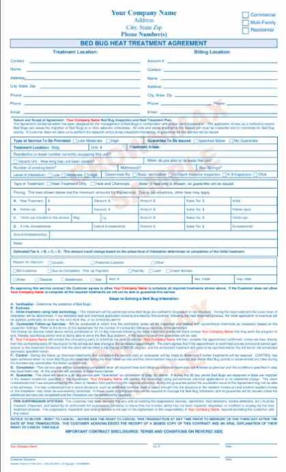 7186 bed bug heat treatment agreement