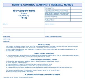 7193 Termite Control Warranty Renewal