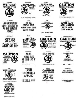 State Lawn Treatment Signs